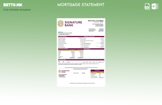 модерен стил Извод за хипотека на банка со потпис на Нигерија Шаблон за шаблон з